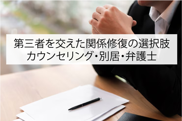 第三者を交えた関係修復の選択肢｜カウンセリング・別居・弁護士